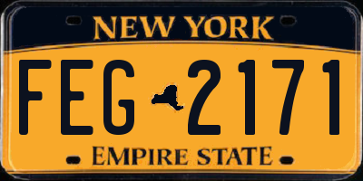 NY license plate FEG2171