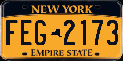 NY license plate FEG2173