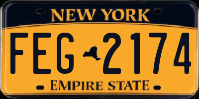 NY license plate FEG2174