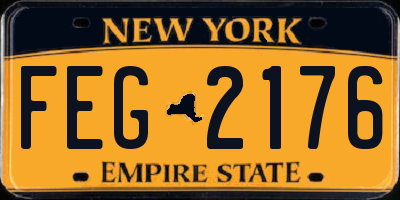 NY license plate FEG2176