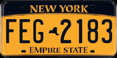 NY license plate FEG2183