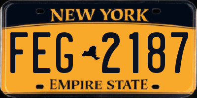 NY license plate FEG2187