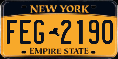 NY license plate FEG2190