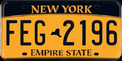 NY license plate FEG2196