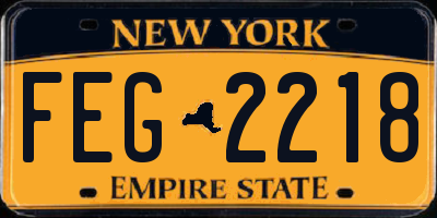 NY license plate FEG2218