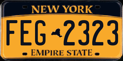NY license plate FEG2323