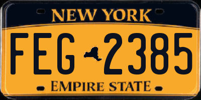 NY license plate FEG2385