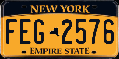 NY license plate FEG2576