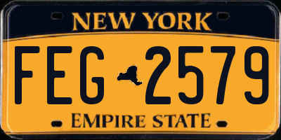 NY license plate FEG2579