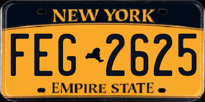 NY license plate FEG2625