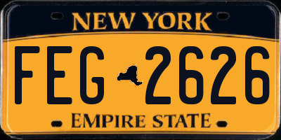 NY license plate FEG2626