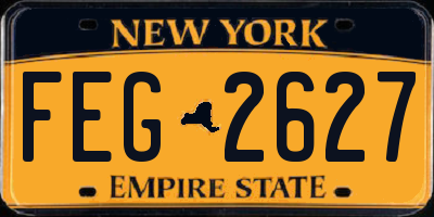 NY license plate FEG2627