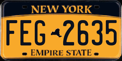 NY license plate FEG2635