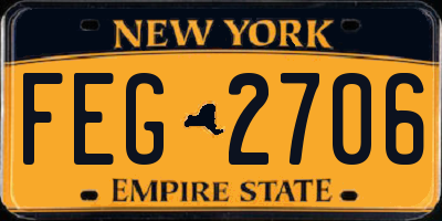 NY license plate FEG2706