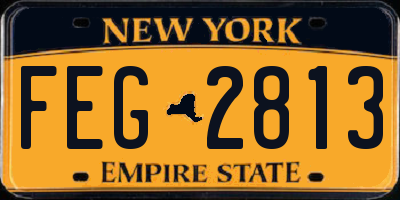 NY license plate FEG2813