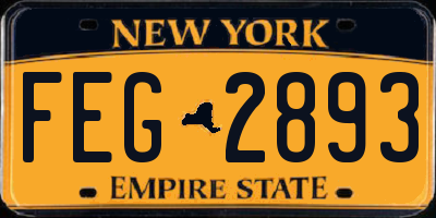 NY license plate FEG2893