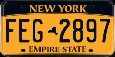 NY license plate FEG2897