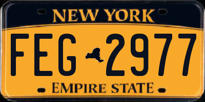 NY license plate FEG2977
