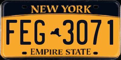 NY license plate FEG3071