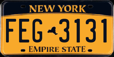 NY license plate FEG3131