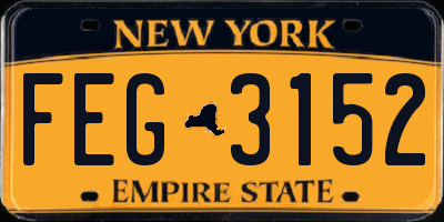 NY license plate FEG3152