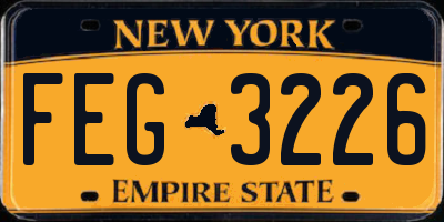NY license plate FEG3226