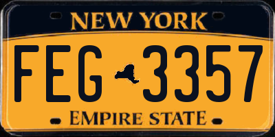 NY license plate FEG3357