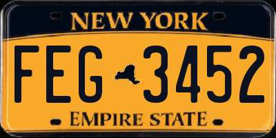 NY license plate FEG3452