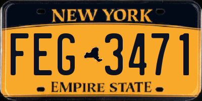 NY license plate FEG3471