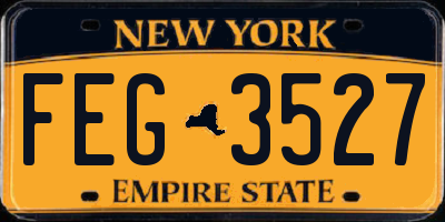 NY license plate FEG3527