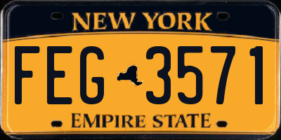 NY license plate FEG3571