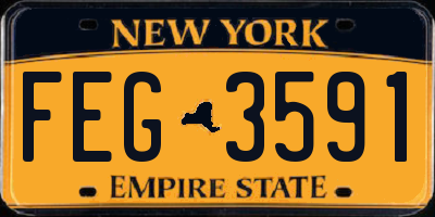 NY license plate FEG3591