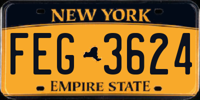 NY license plate FEG3624