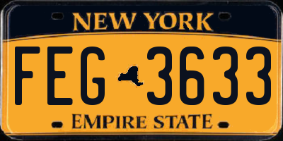 NY license plate FEG3633