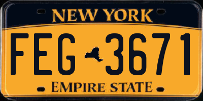 NY license plate FEG3671