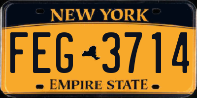 NY license plate FEG3714
