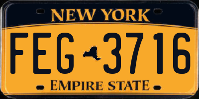 NY license plate FEG3716