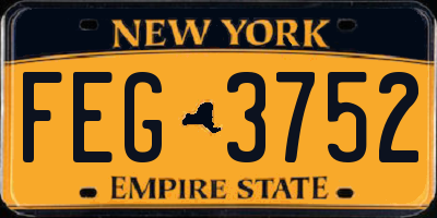 NY license plate FEG3752