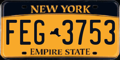 NY license plate FEG3753