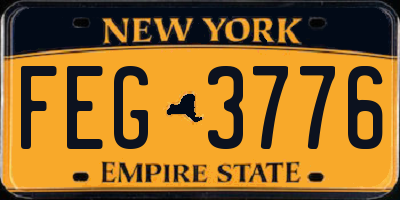 NY license plate FEG3776
