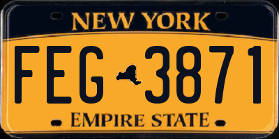 NY license plate FEG3871