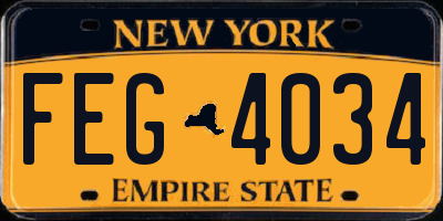 NY license plate FEG4034