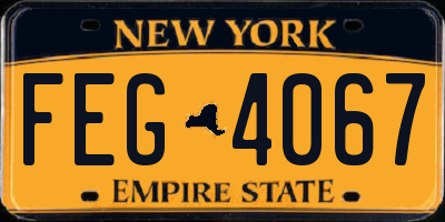 NY license plate FEG4067