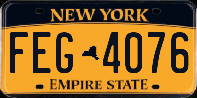 NY license plate FEG4076
