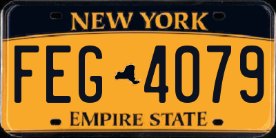 NY license plate FEG4079