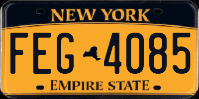 NY license plate FEG4085