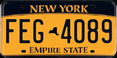 NY license plate FEG4089