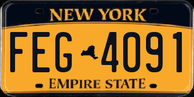 NY license plate FEG4091