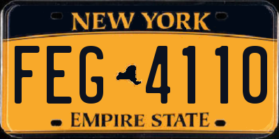 NY license plate FEG4110
