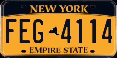 NY license plate FEG4114